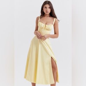 House of CB Carmen Bustier Sundress Yellow